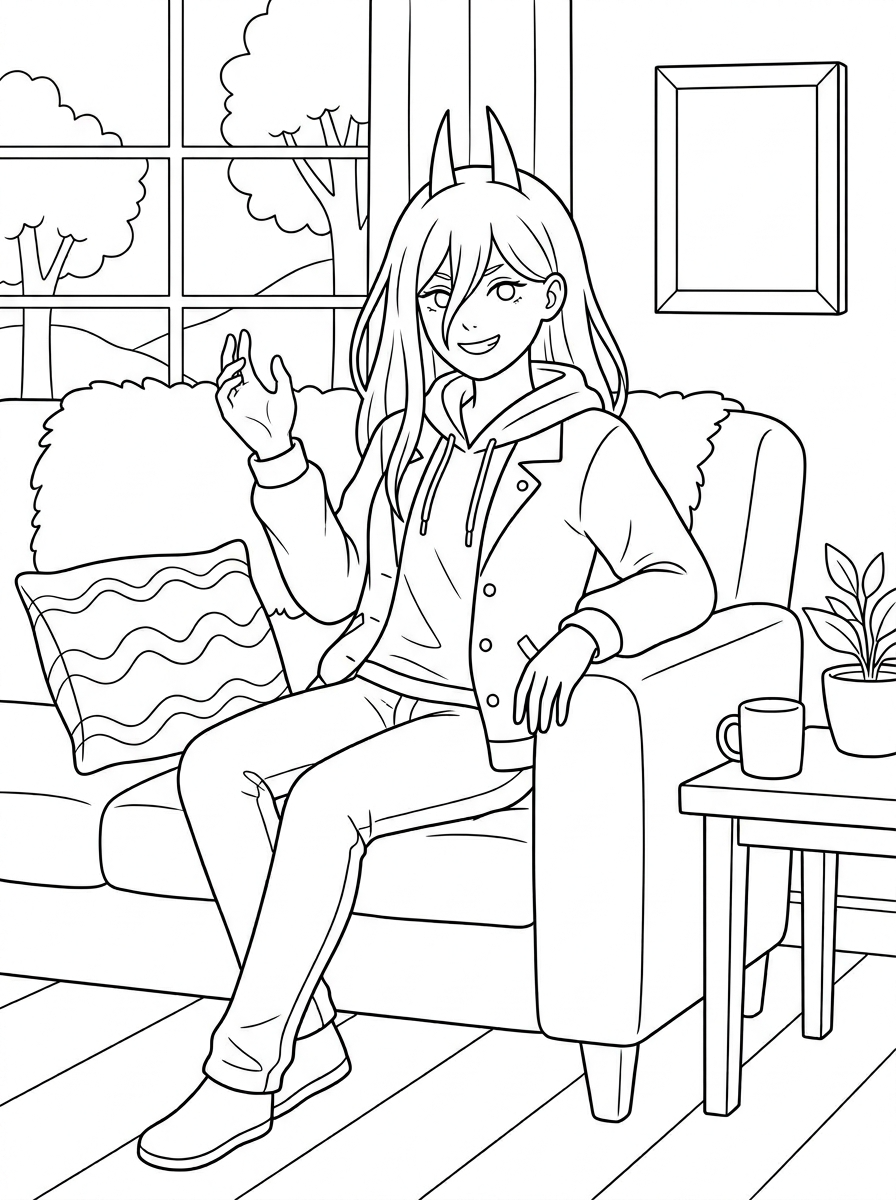 Chainsaw Man Coloring Pages 21 Chainsaw Man coloring pages for kids