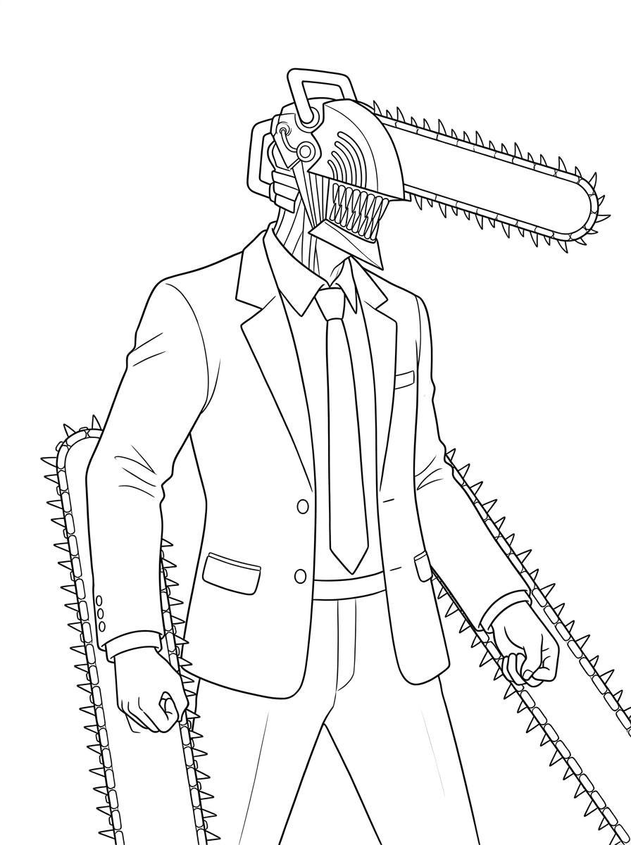 Chainsaw Man Coloring Pages 6 easy Chainsaw Man coloring pages 1