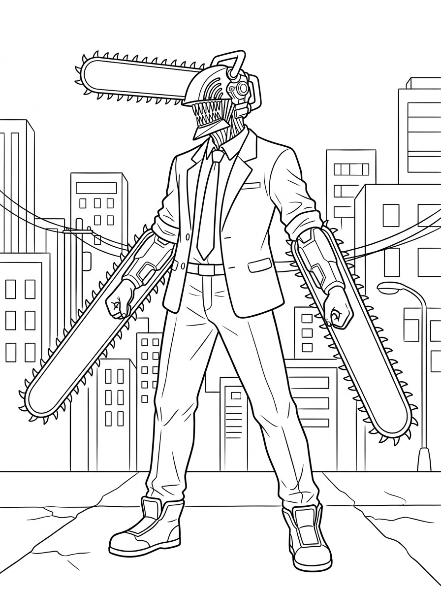 Chainsaw Man Coloring Pages 7 Chainsaw Man coloring pages to print