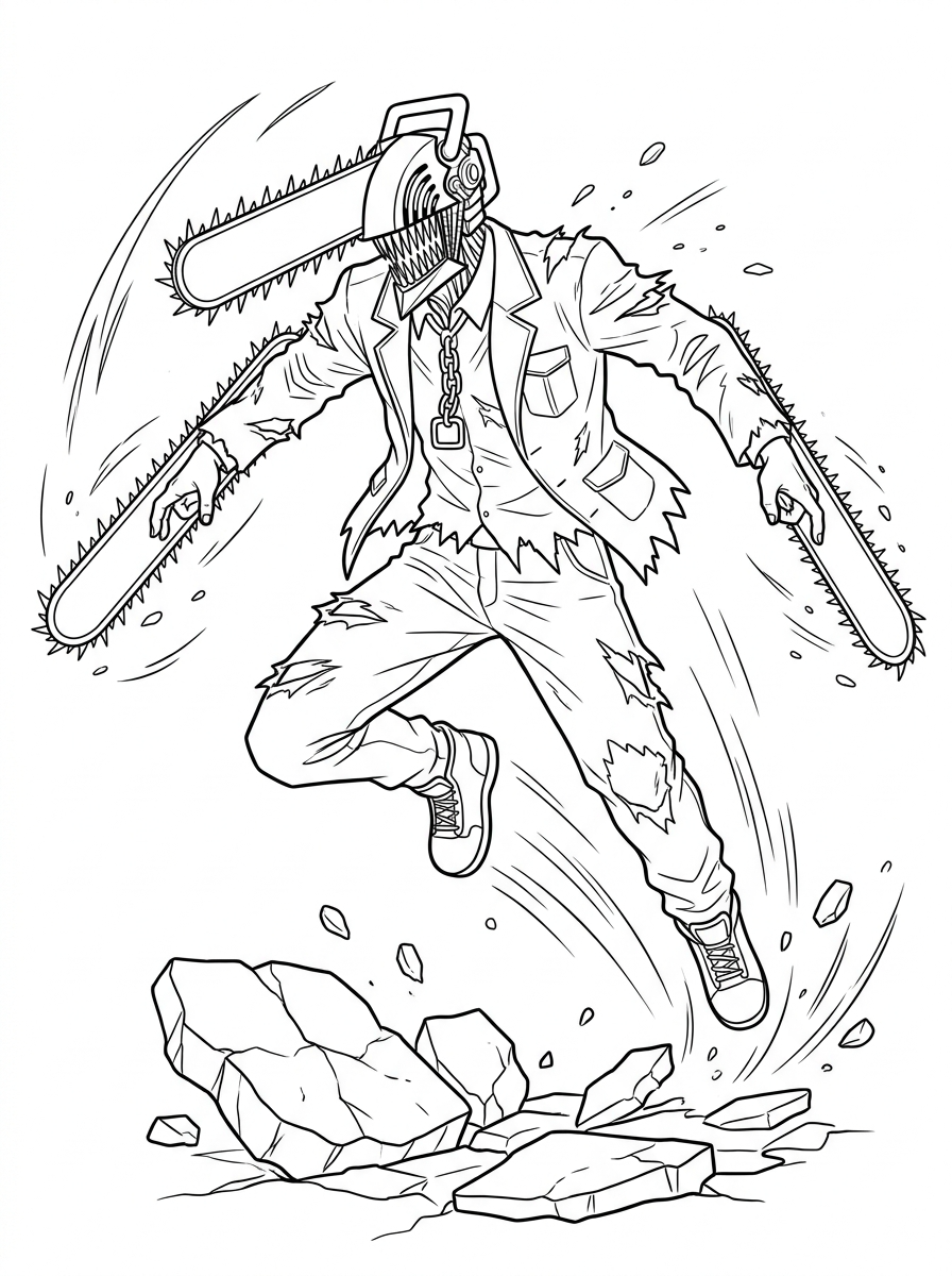Chainsaw Man Coloring Pages 8 free Chainsaw Man coloring pages for kids