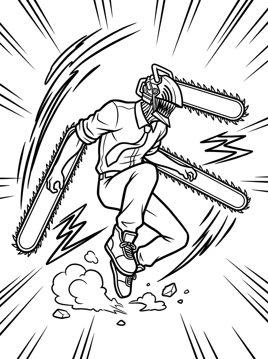 Chainsaw Man Coloring Pages 9 coloring Chainsaw Man pages