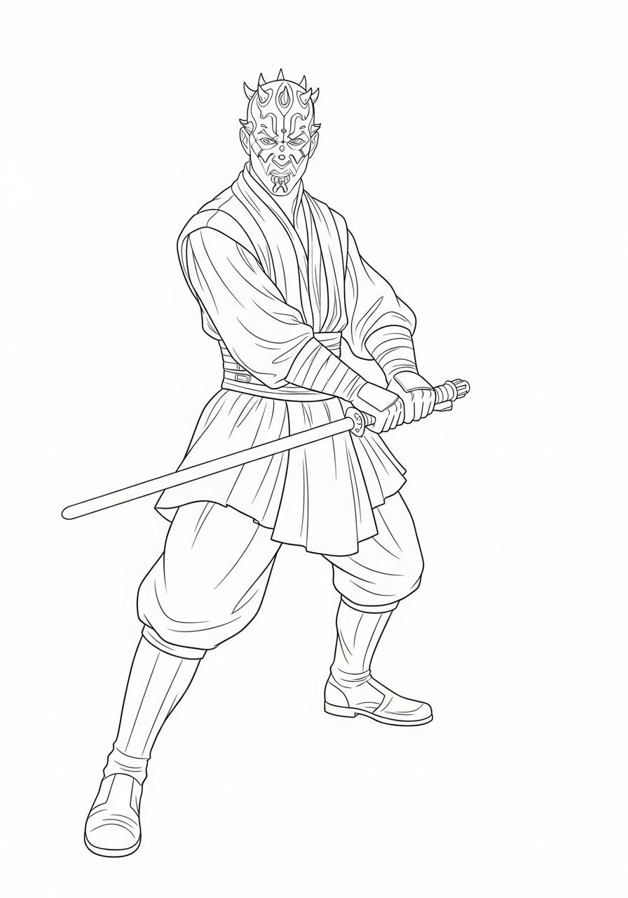 hard Darth Maul coloring pages