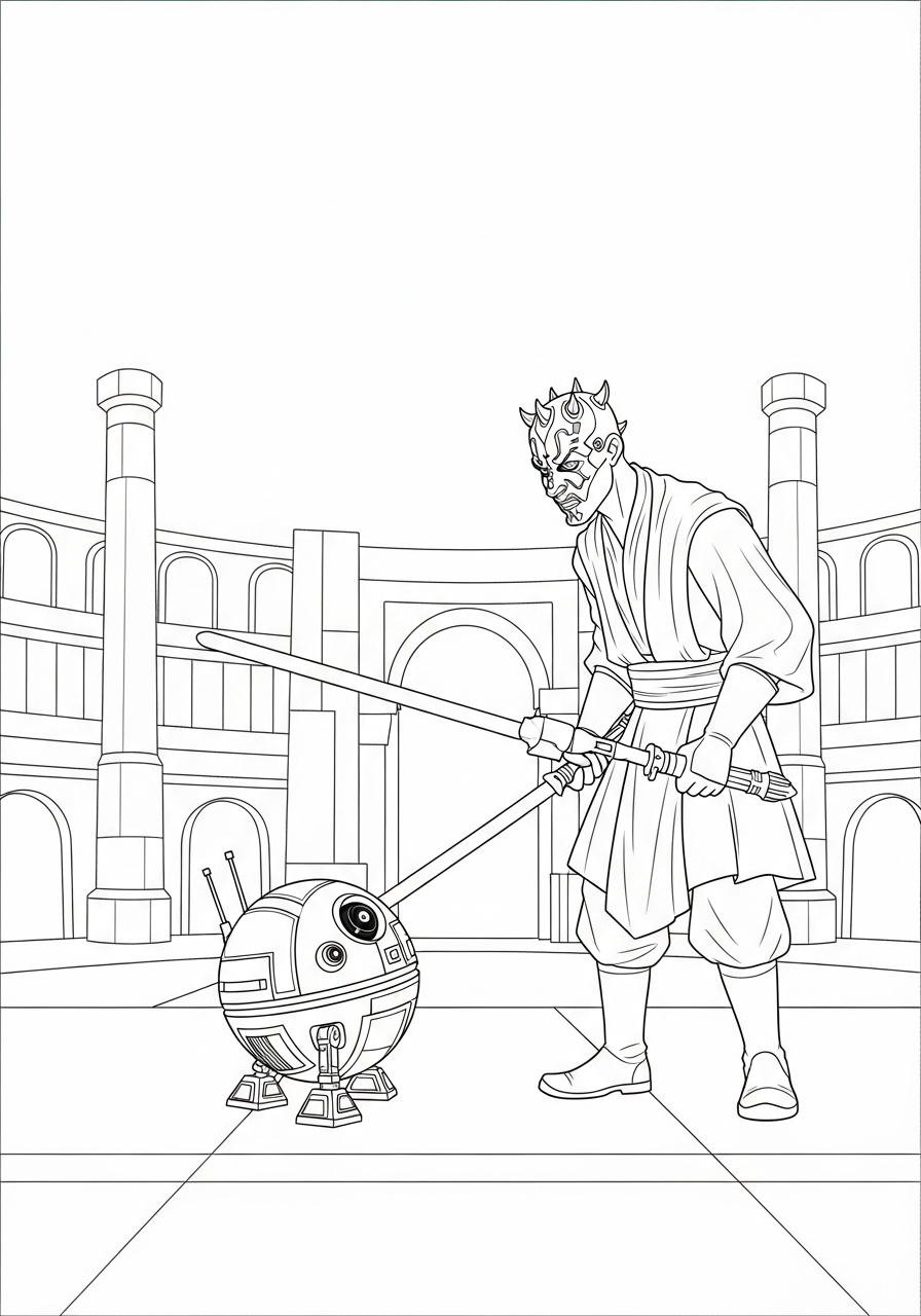 printable coloring pages Darth Maul 1