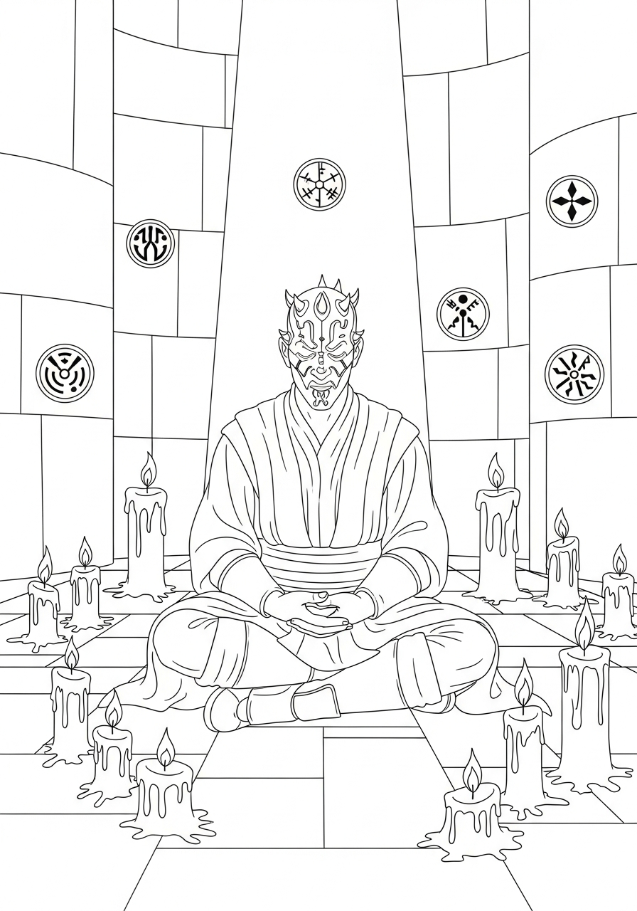 coloring pages printable Darth Maul