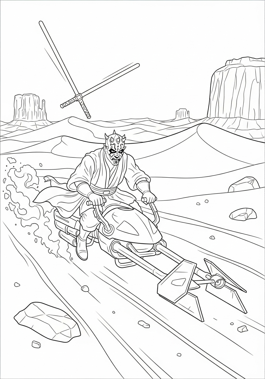 Darth Maul adult coloring pages
