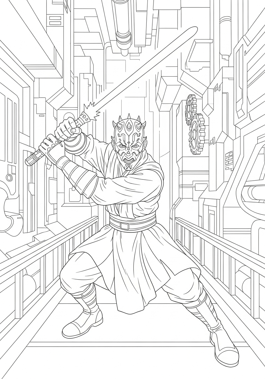 Darth Maul coloring pages for adults