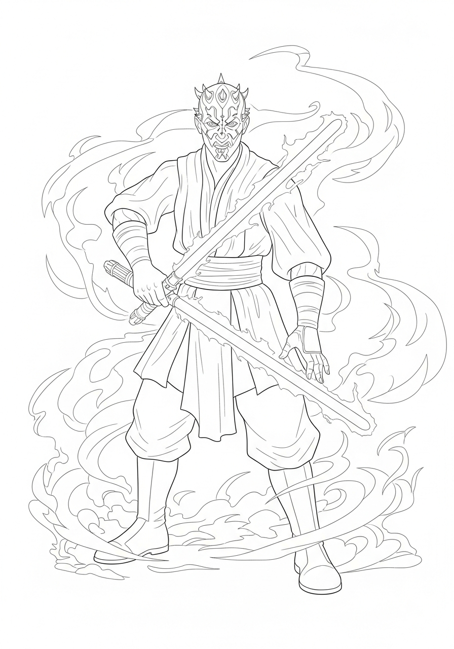easy Darth Maul coloring pages