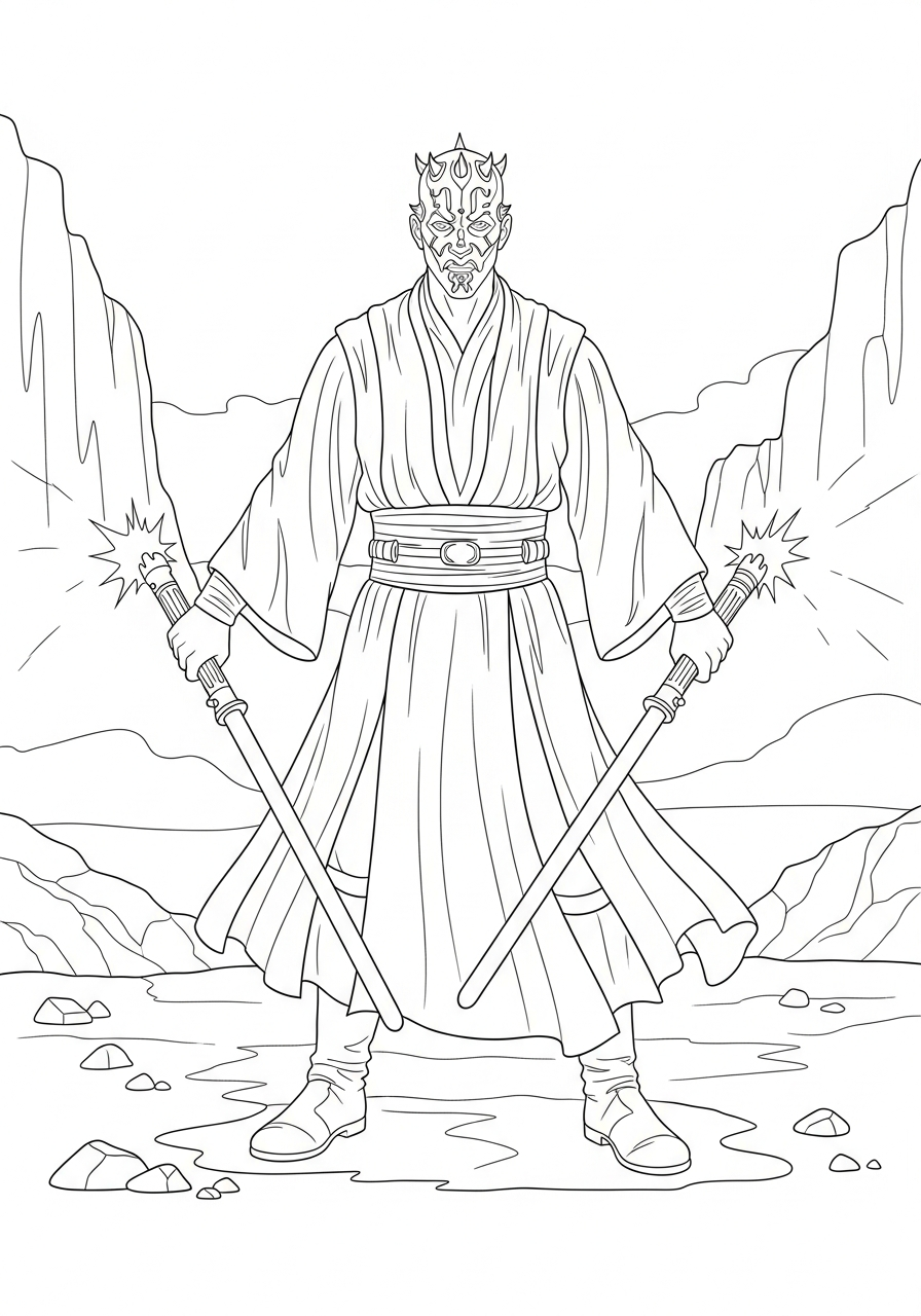 Darth Maul coloring pages free printable