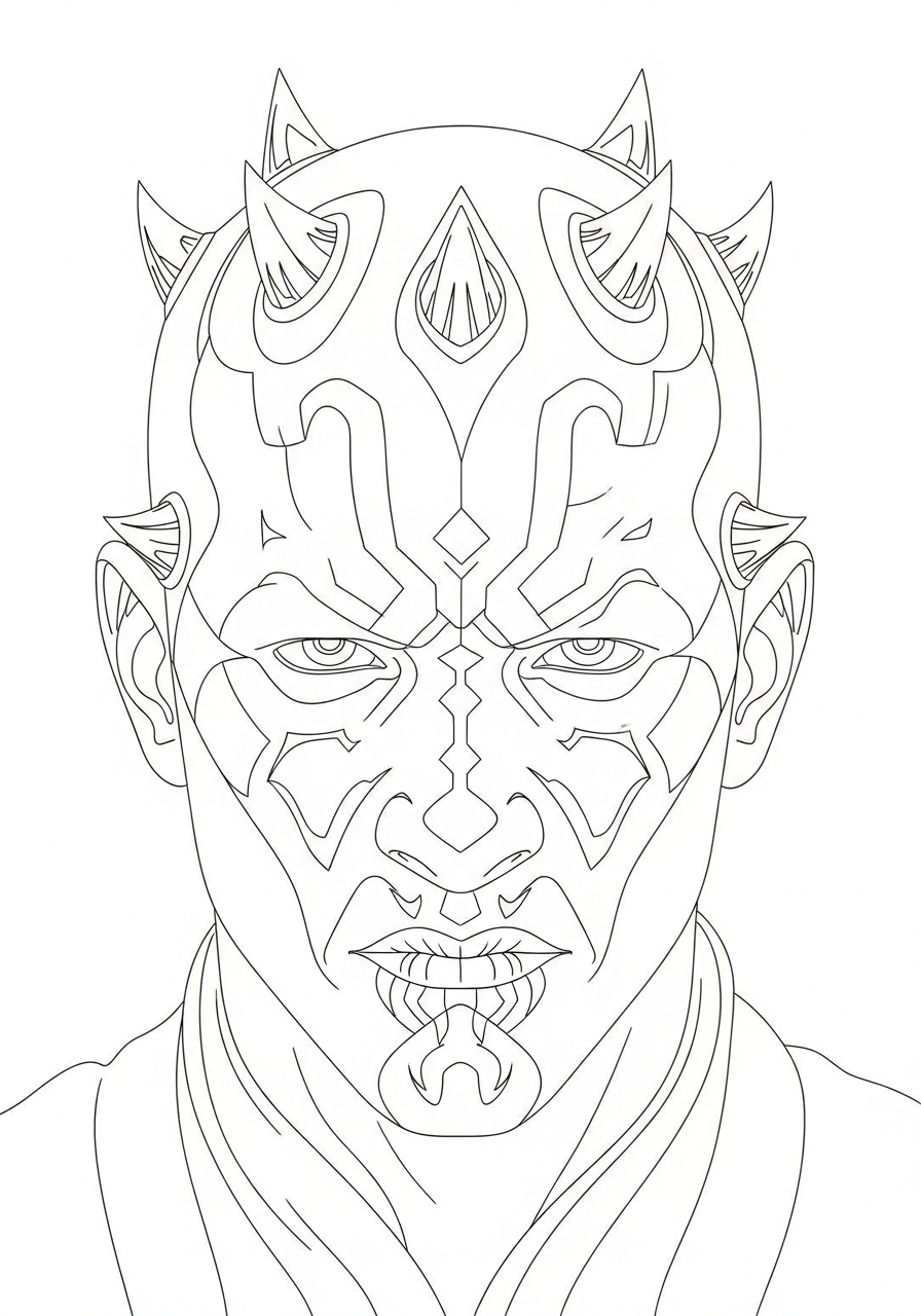 vintage Darth Maul coloring pages