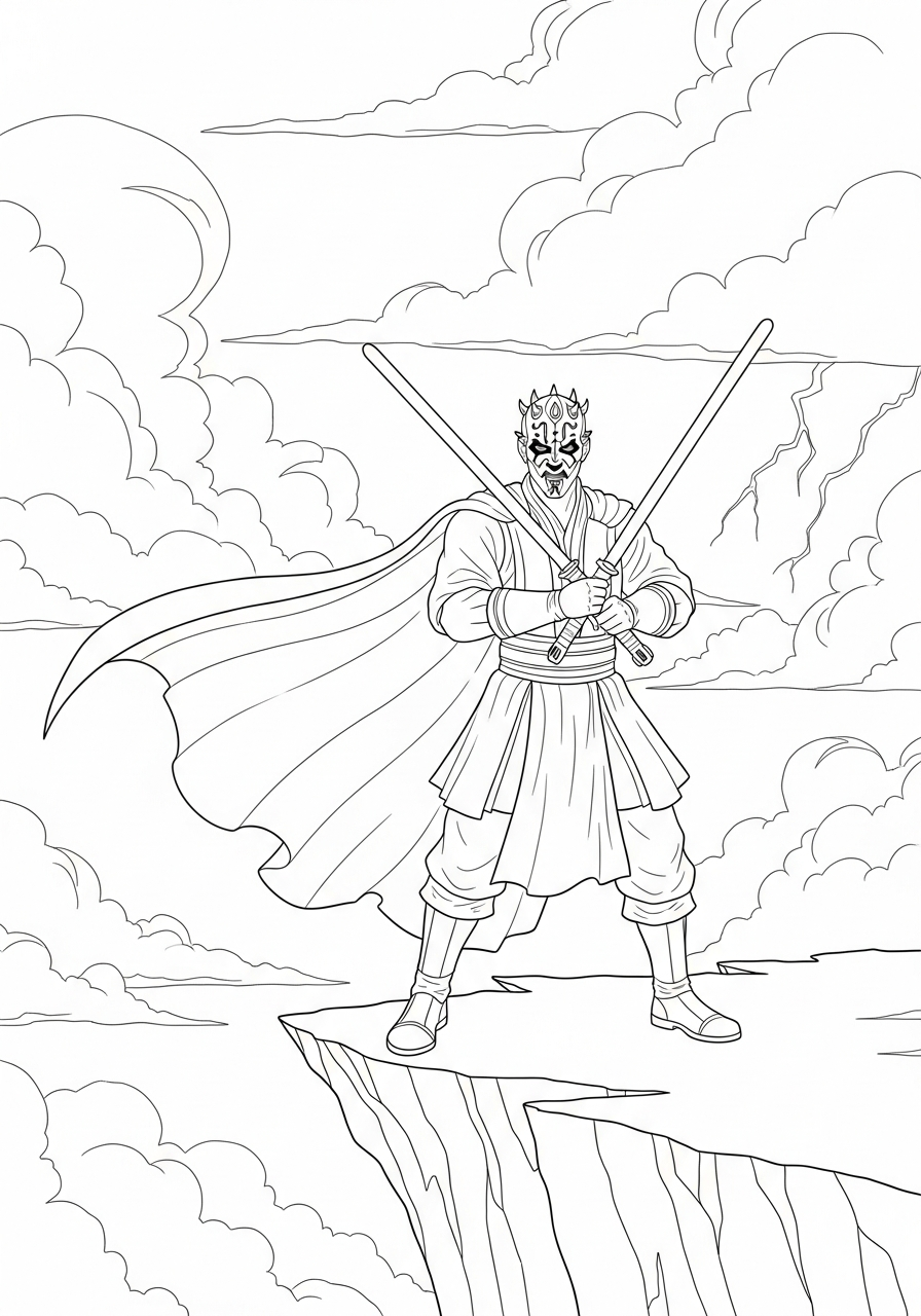 free Darth Maul tree coloring pages