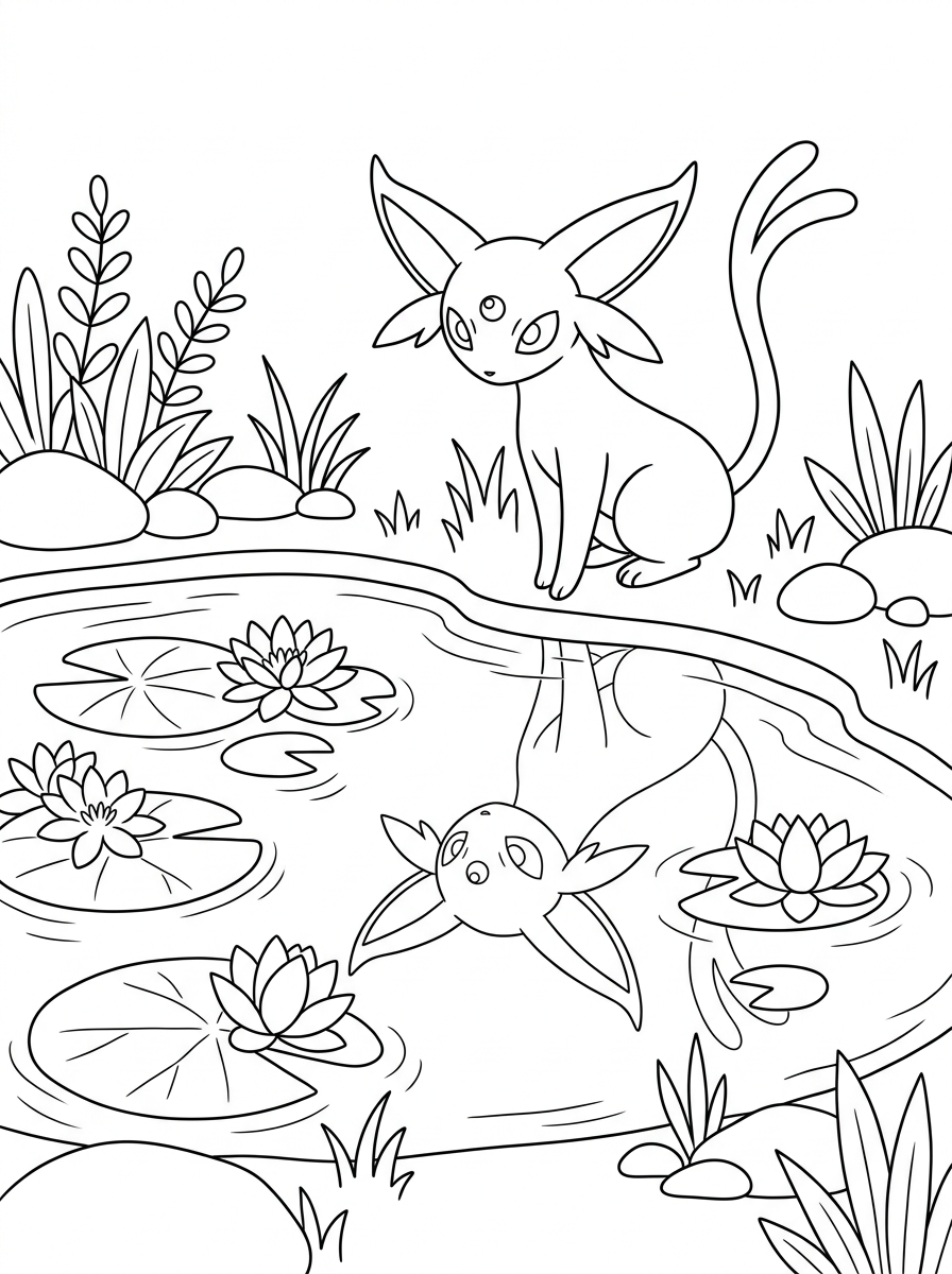 free Espeon coloring pages printable