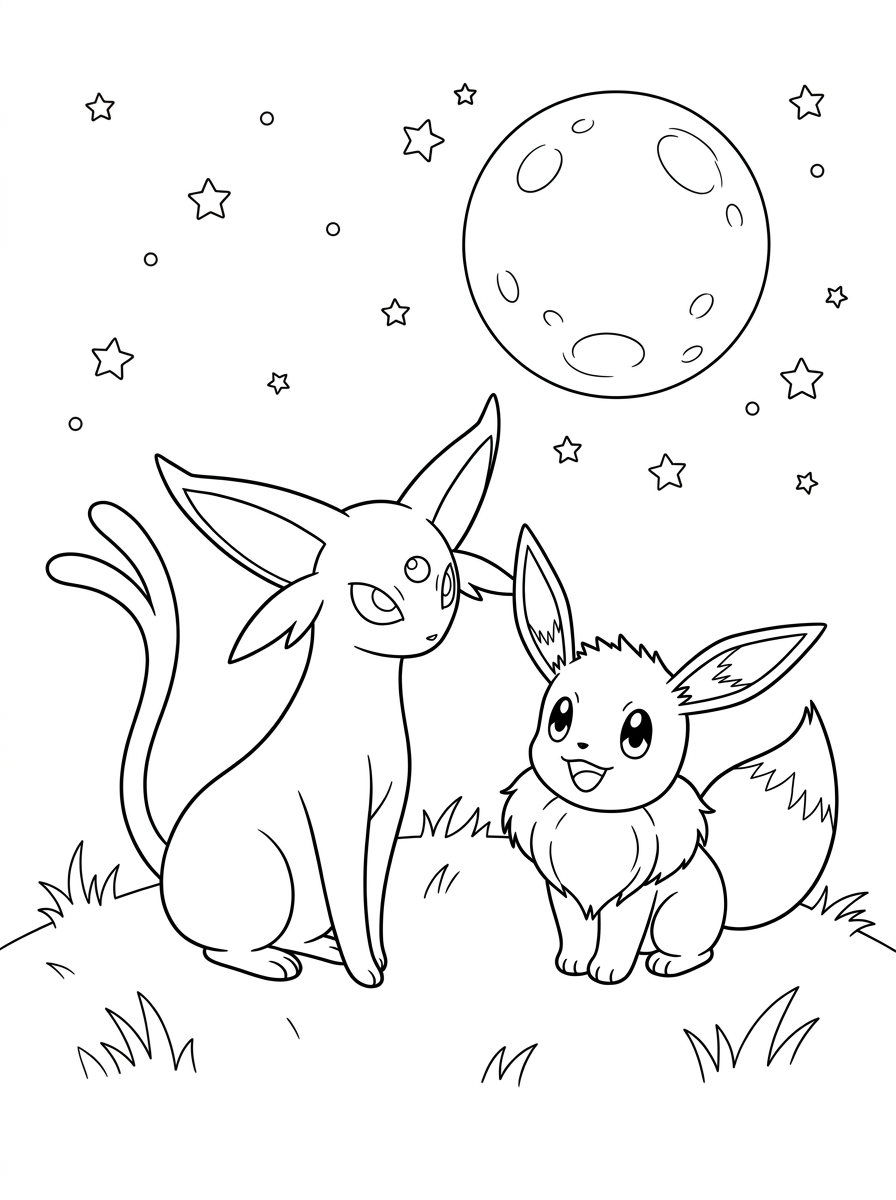 Espeon cards coloring pages