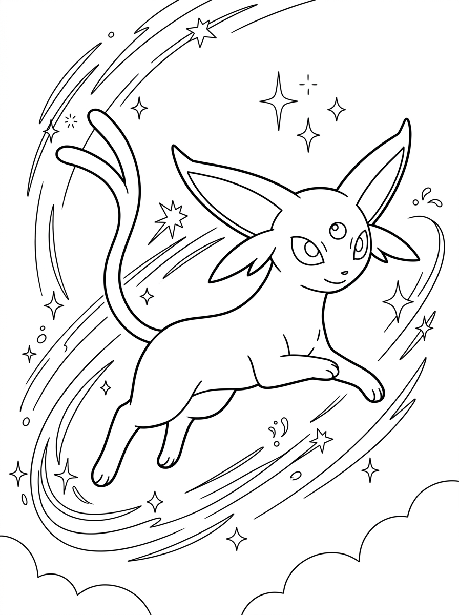 printable coloring pages Espeon 1