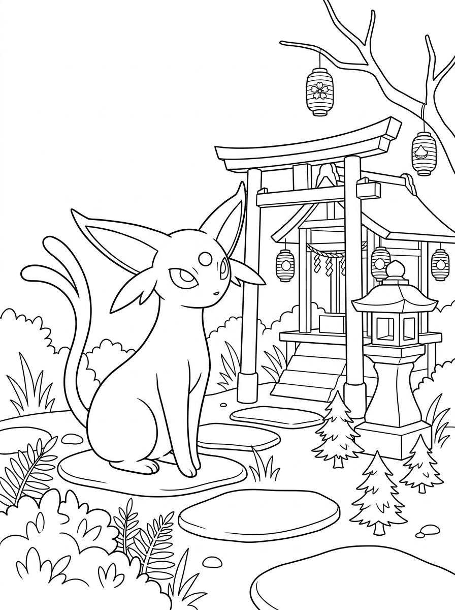 free printable coloring pages Espeon