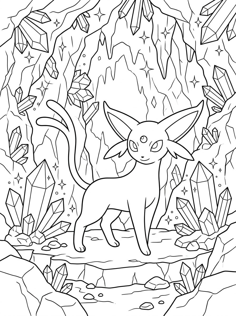 free Espeon coloring pages for kids
