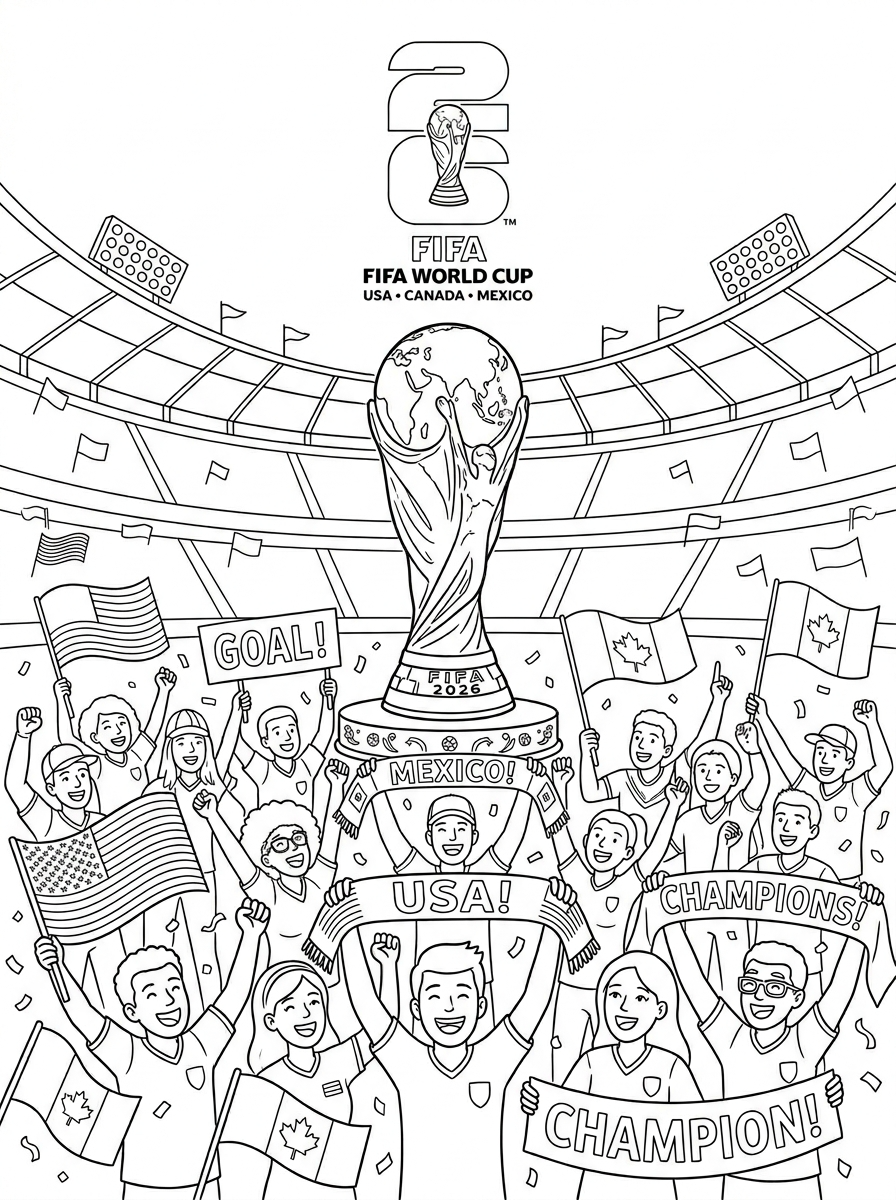 merry FIFA World Cup 2026 coloring pages