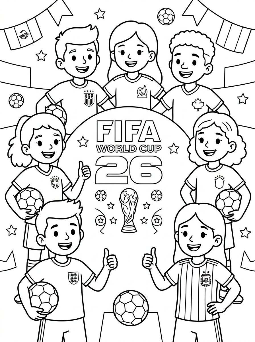 FIFA World Cup 2026 coloring pages for adults easy