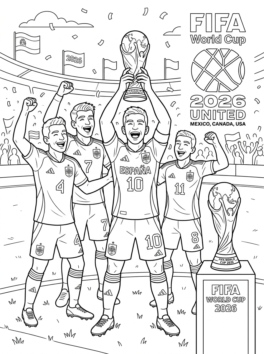 adult coloring pages FIFA World Cup 2026