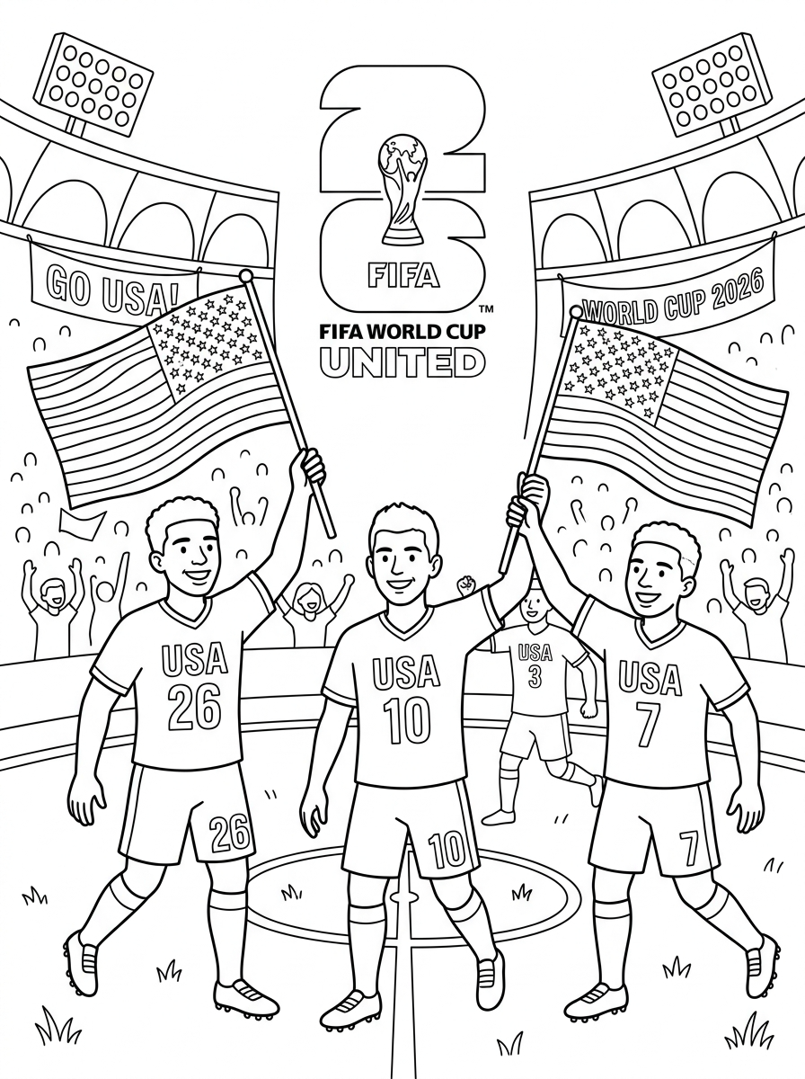 cute FIFA World Cup 2026 coloring pages