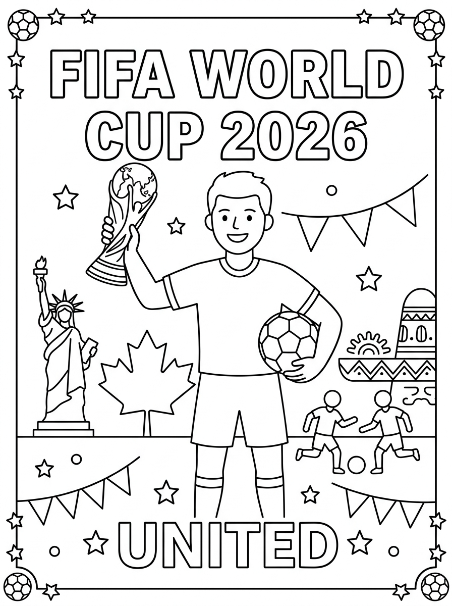 FIFA World Cup 2026 free coloring pages