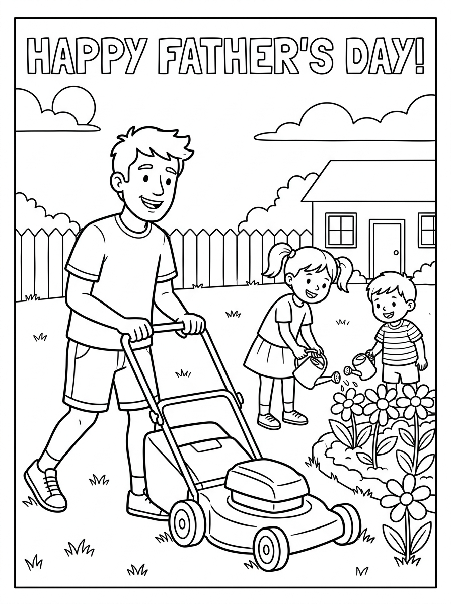 Father’s Day coloring pages for preschoolers 1