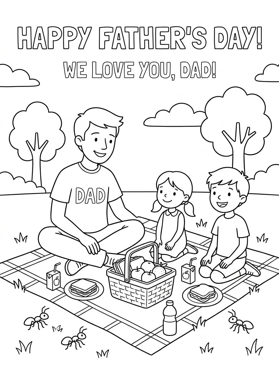 Father’s Day decorations coloring pages 1