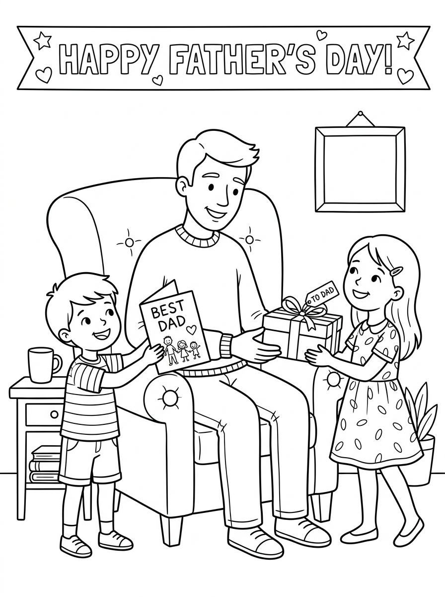 Father’s Day coloring pages for preschoolers
