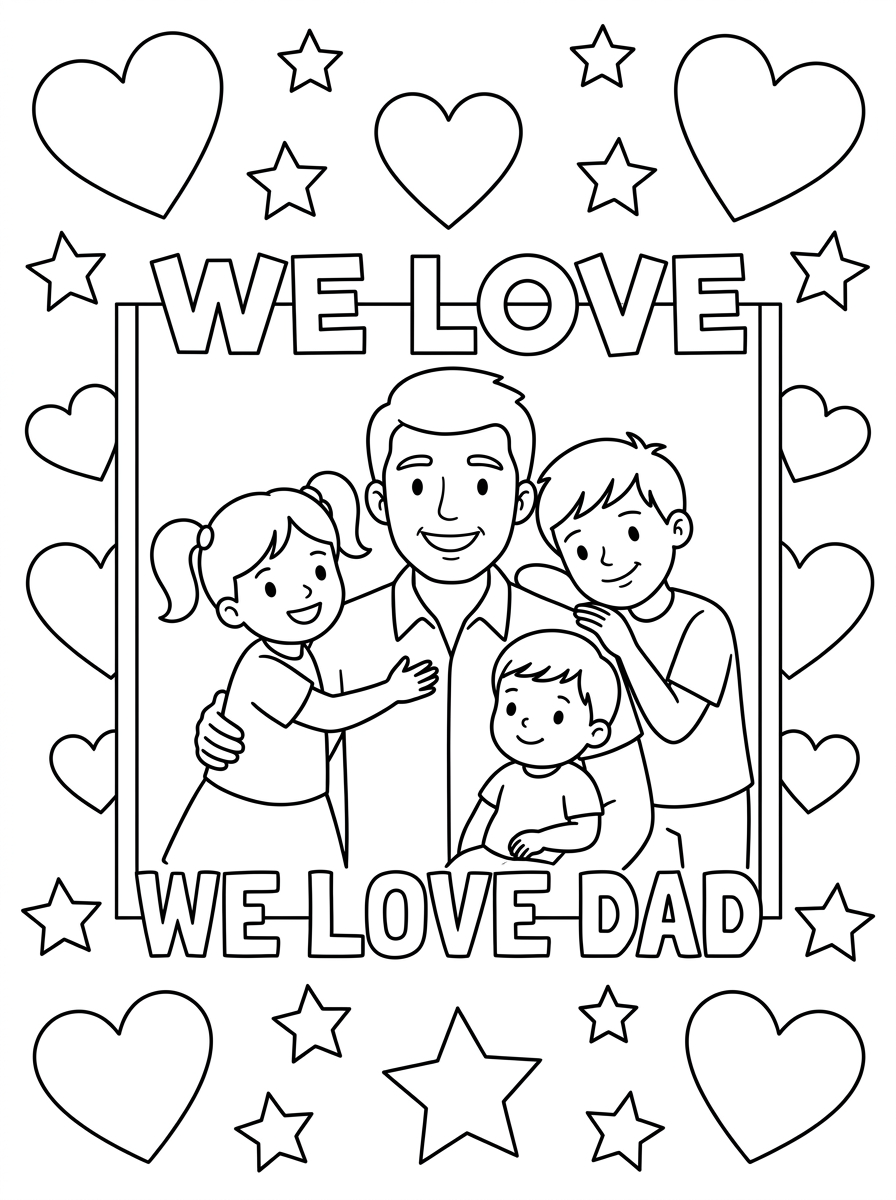 coloring pages for kids Father’s Day