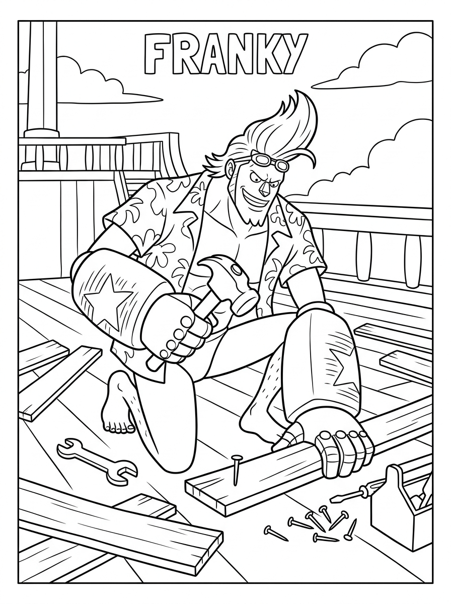 fun Franky coloring pages 1