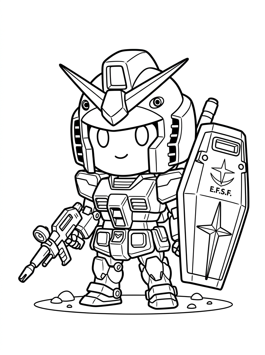 coloring pages for kids Gundam
