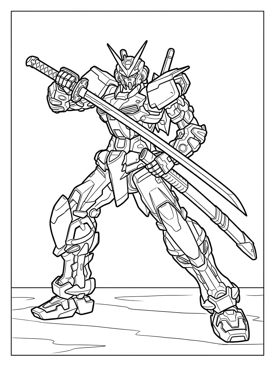 Gundam coloring pages easy