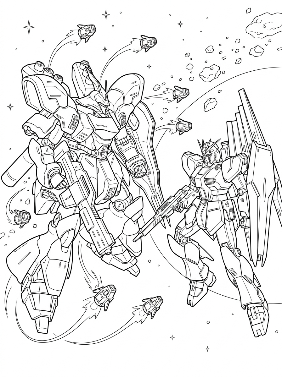 free adult Gundam coloring pages 1