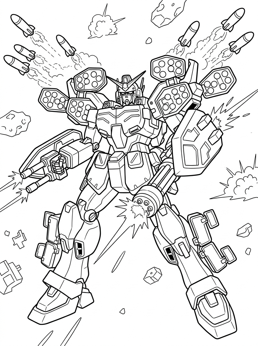 coloring Gundam pages