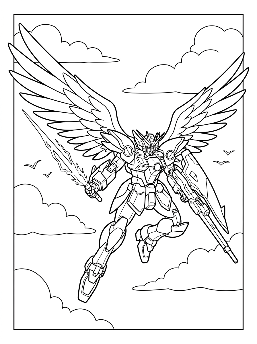 Gundam decorations coloring pages
