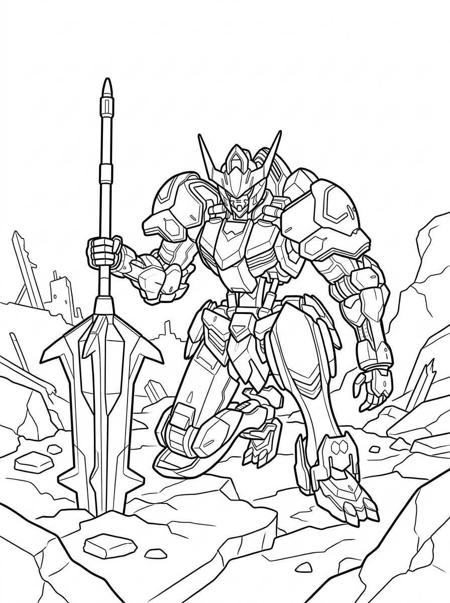 easy cute Gundam coloring pages
