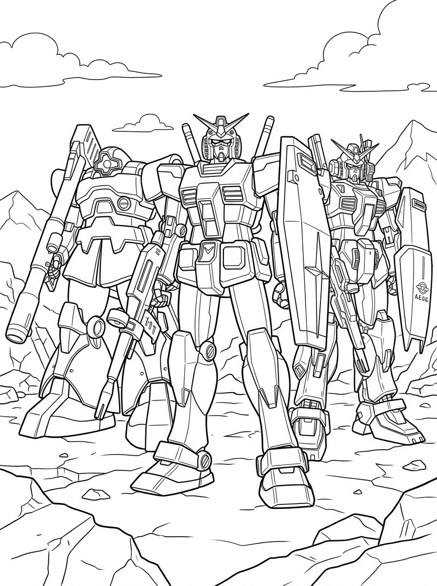 free adult Gundam coloring pages