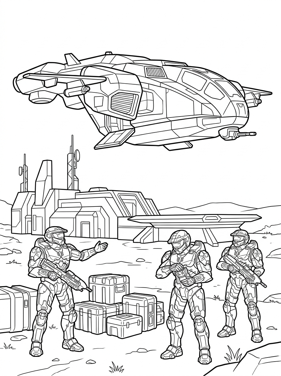 vintage Halo coloring pages