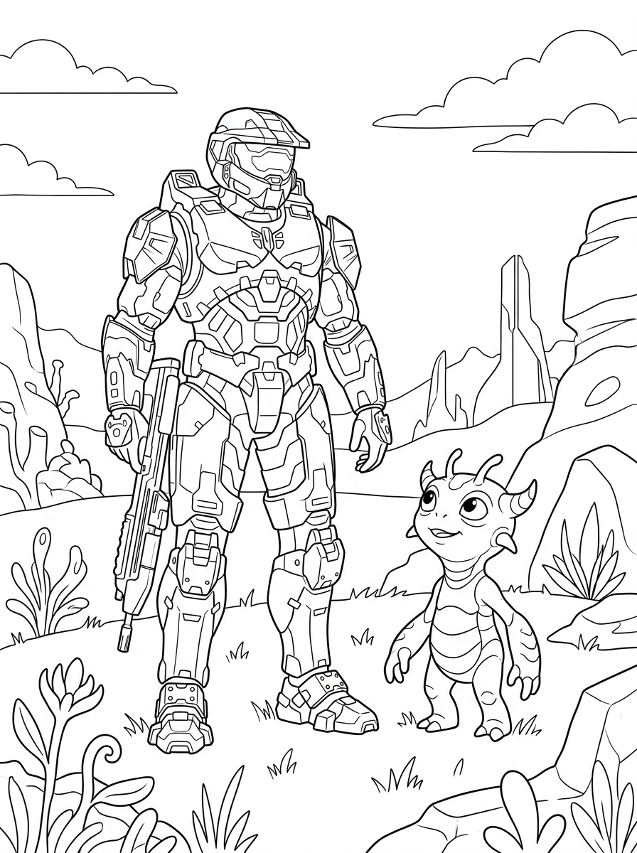 free Halo printable coloring pages