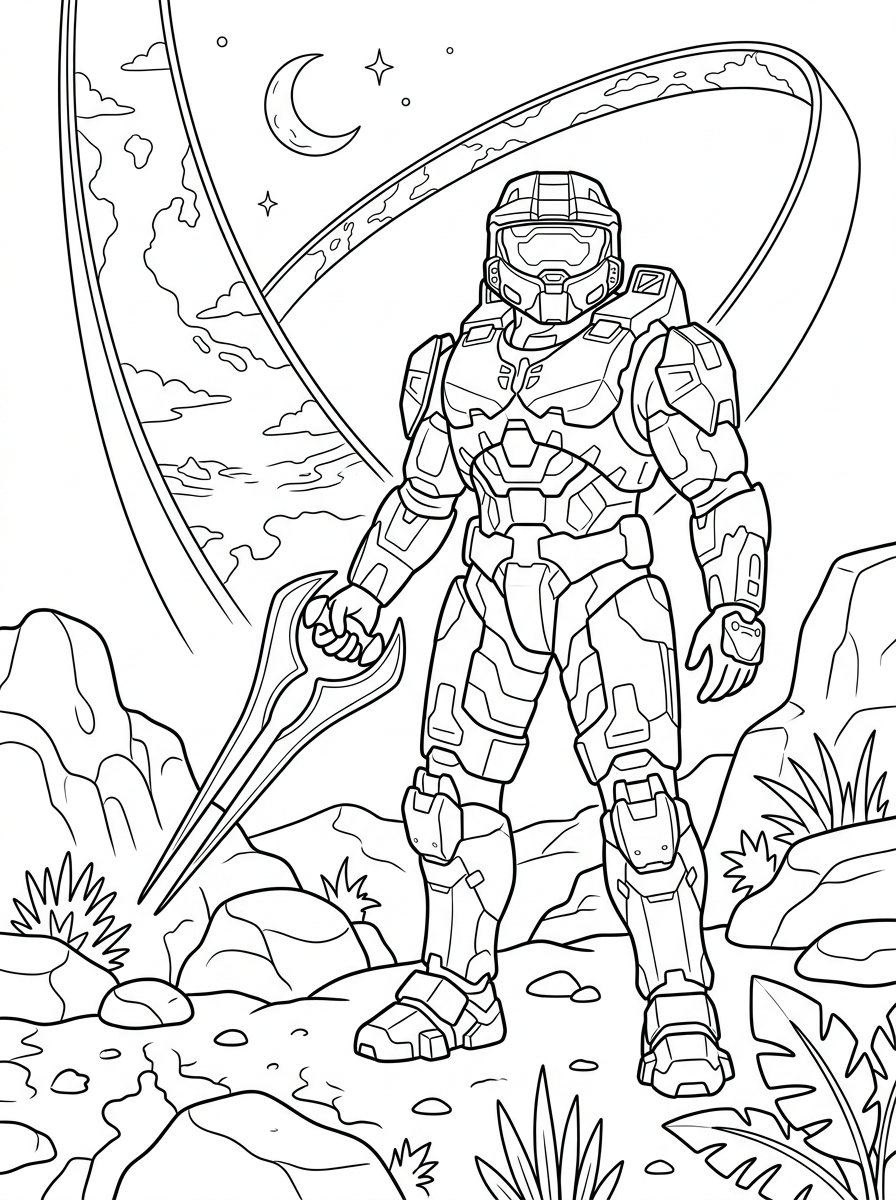 grinch cute Halo coloring pages