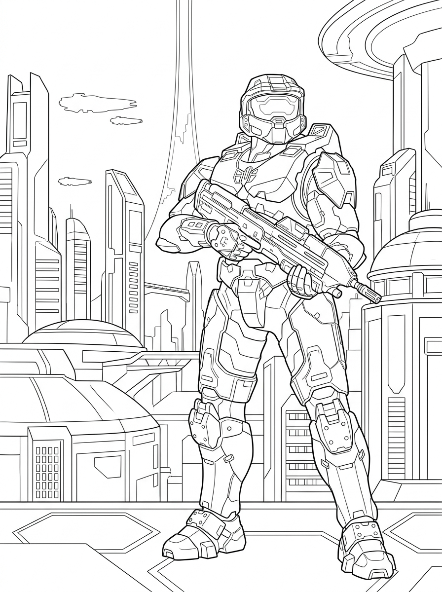 free Halo coloring pages pdf