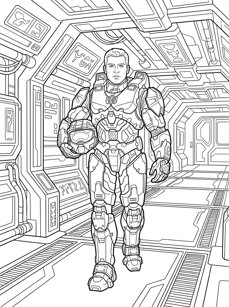 Halo coloring pages for kids