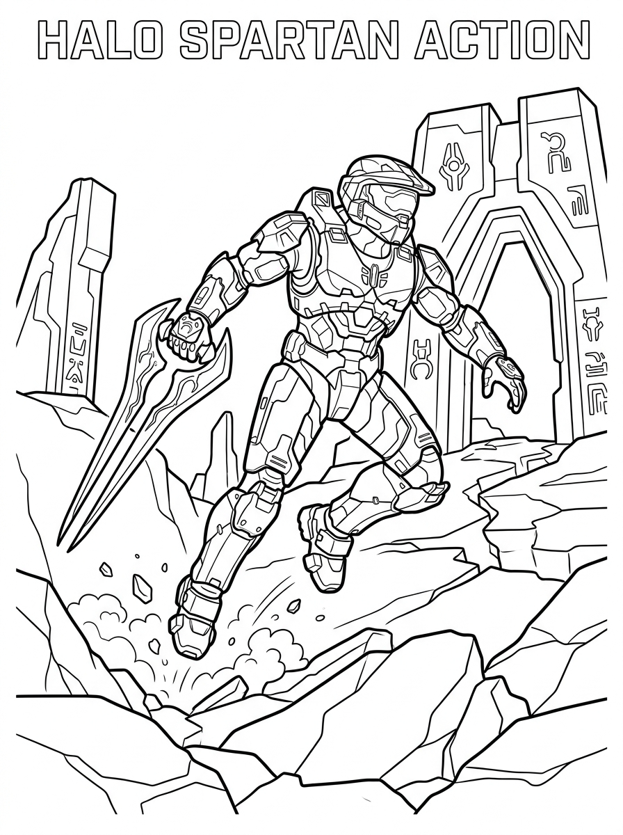 free Halo coloring pages for kids