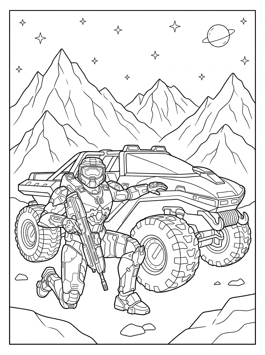 fun Halo coloring pages