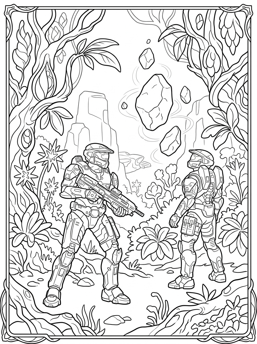 easy cute Halo coloring pages