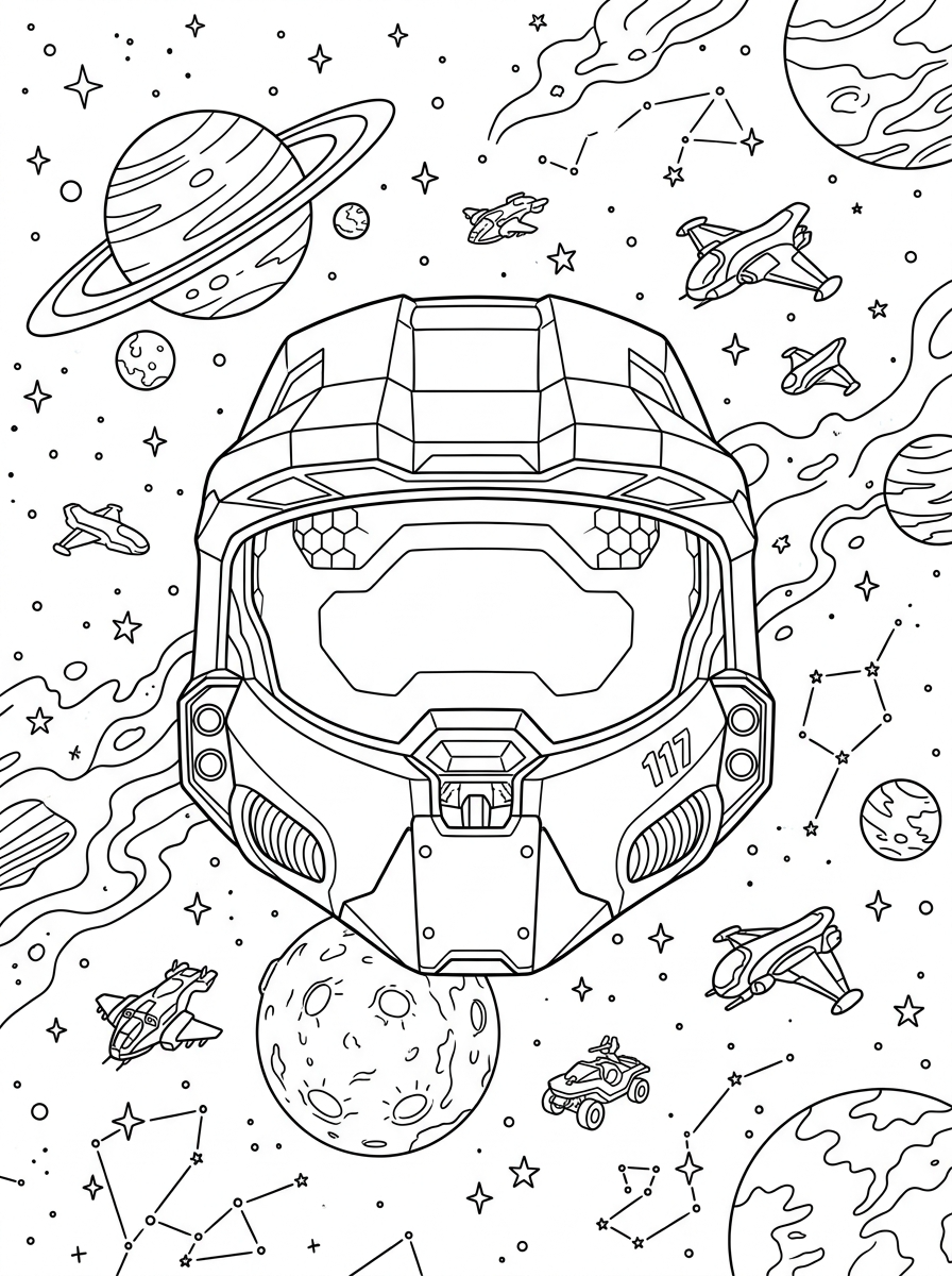 coloring pages for kids Halo