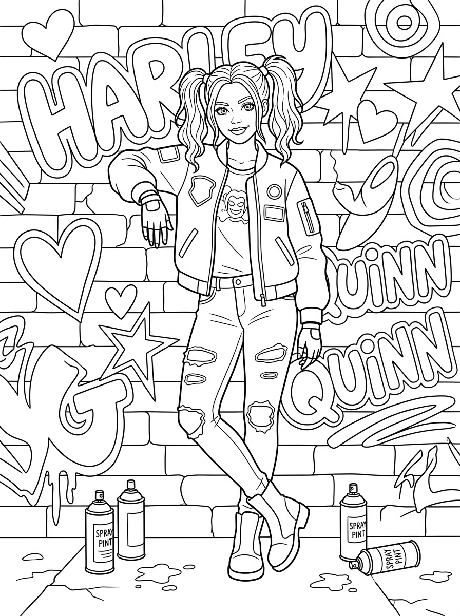 Disegni da colorare di Harley Quinn 14 Disegni da colorare di Harley Quinn gratuiti