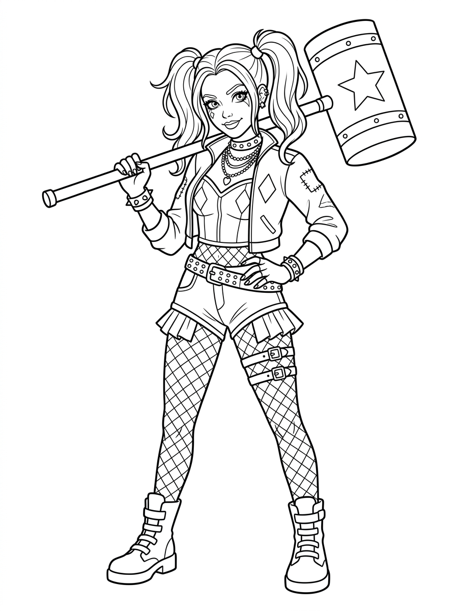 Disegni da colorare di Harley Quinn 15 Disegni da colorare di Harley Quinn da stampare
