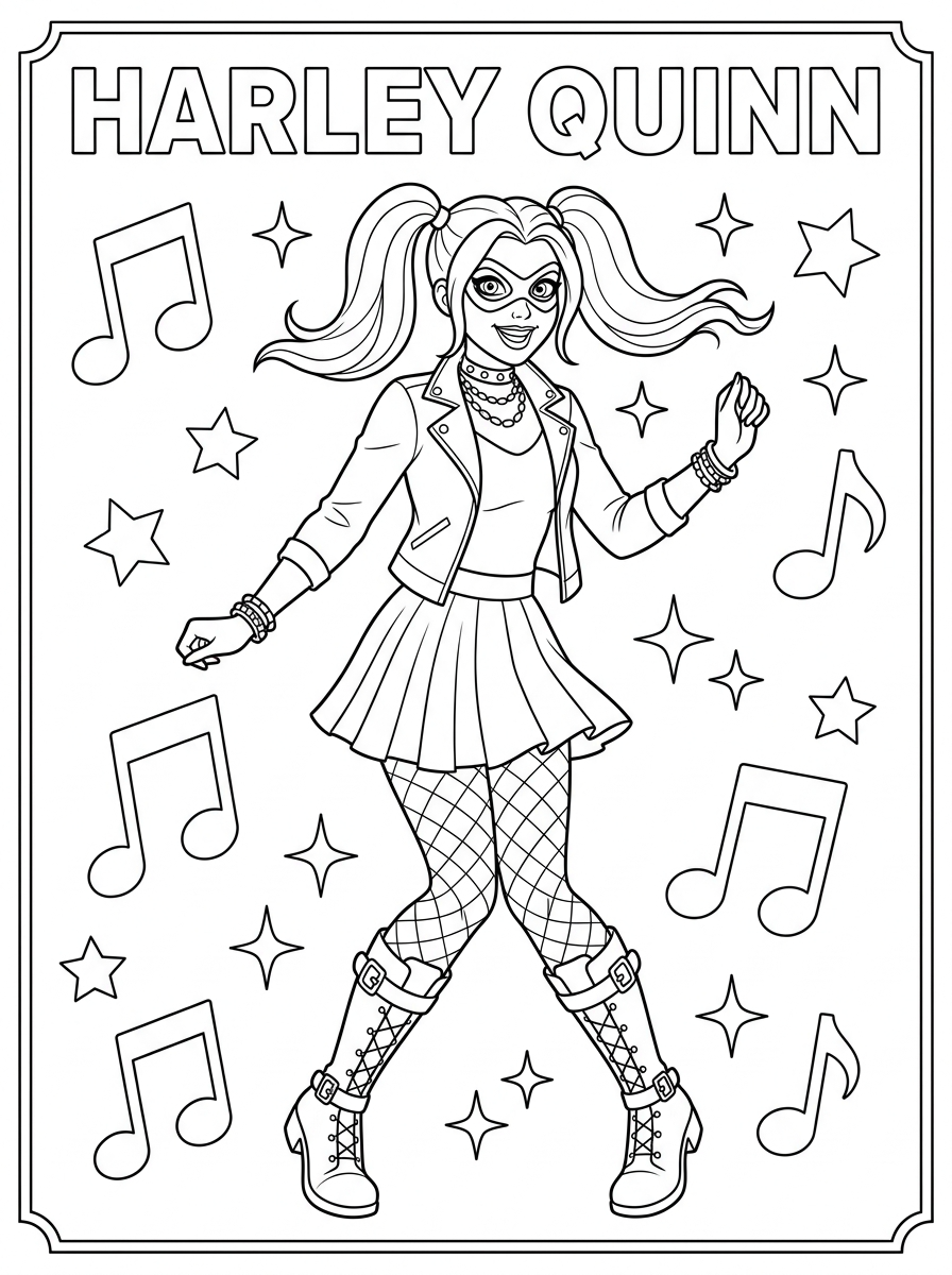 Disegni da colorare di Harley Quinn 17 Disegni da colorare di Harley Quinn e del Grinch