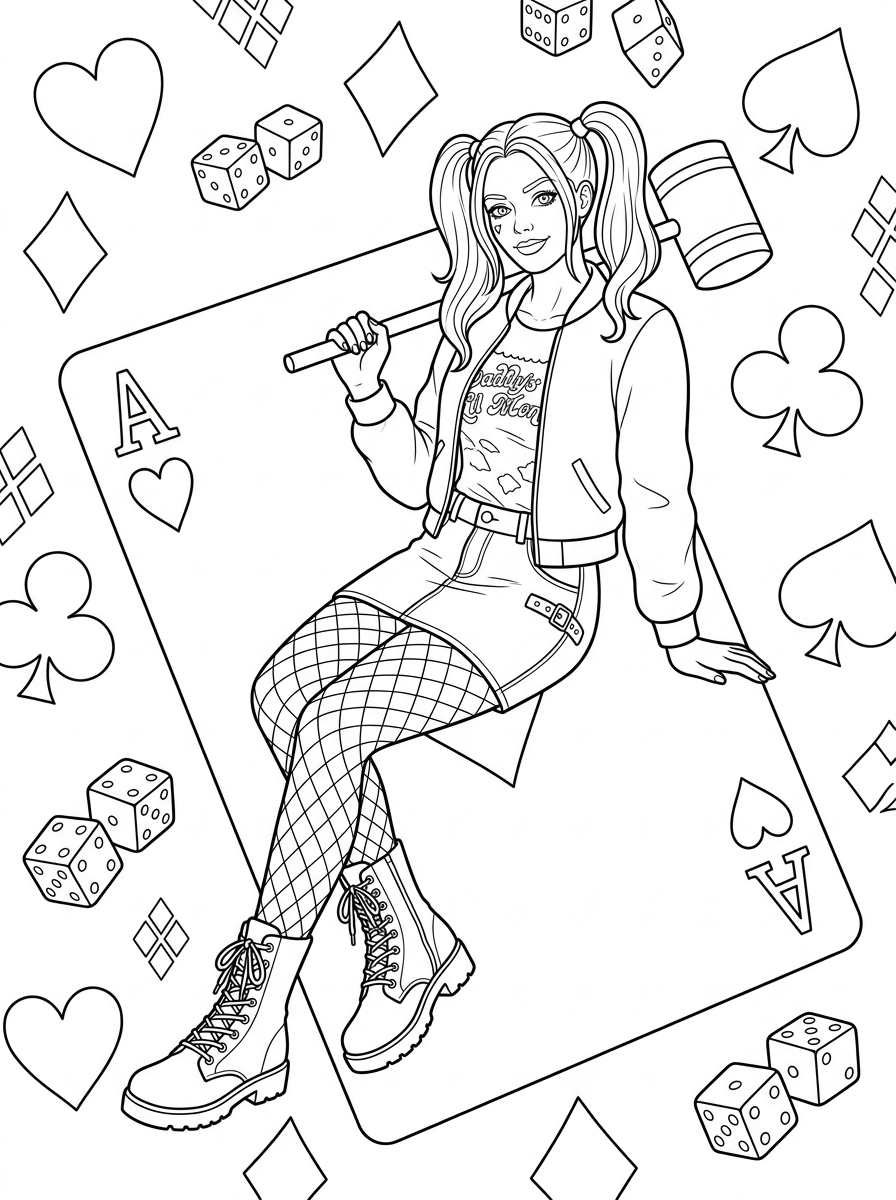 Disegni da colorare di Harley Quinn 22 Disegni da colorare di Harley Quinn gratuiti da stampare