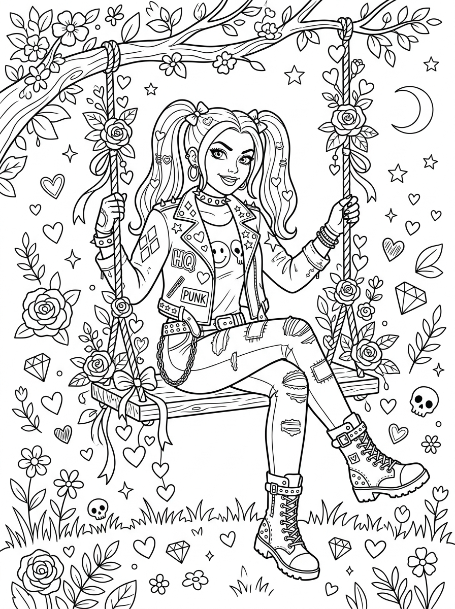 Disegni da colorare di Harley Quinn 25 Divertenti disegni da colorare di Harley Quinn